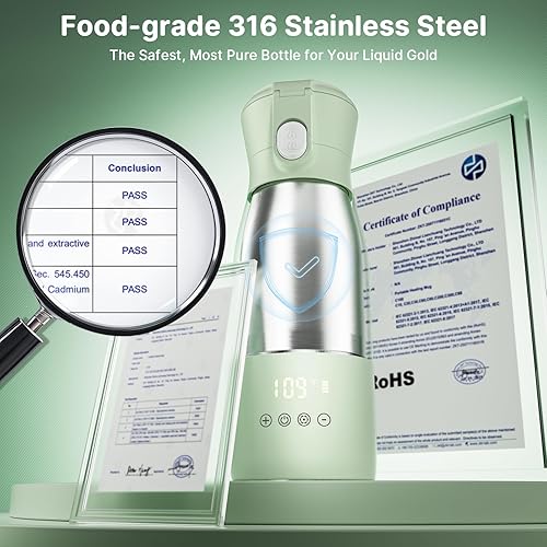 Miniatura 9 de JDZ Calentador de biberones portátil, calentador de biberones con batería de 16000 mAh para viajes, función de temporizador y control de