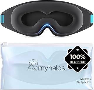MyHalos® 3D Sleep Mask for Women and Men- Blackout Eye Mask for Sleeping Blissfully- Our Sleep Eye Mask for Lash Extension...
