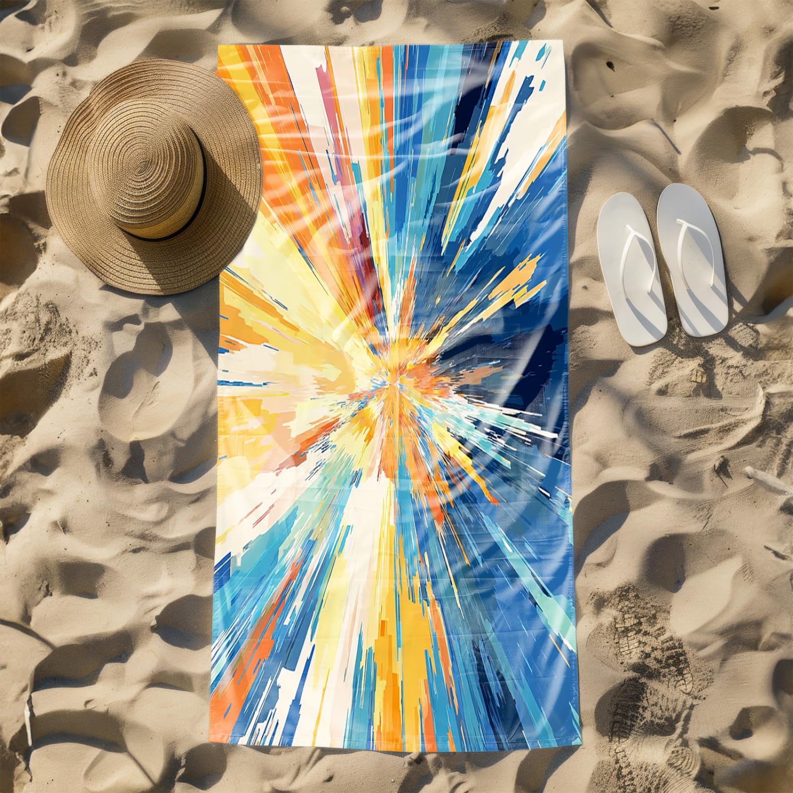 Telo Mare Microfibra Grande 200X200 Graffiti In Gradiente Giallo Telo da Mare Matrimoniale Xxl,Ad Asciugatura Rapida, Telo Bagno Senza Sabbia,Spiaggia, Campeggio, Escursionismo, Picnic