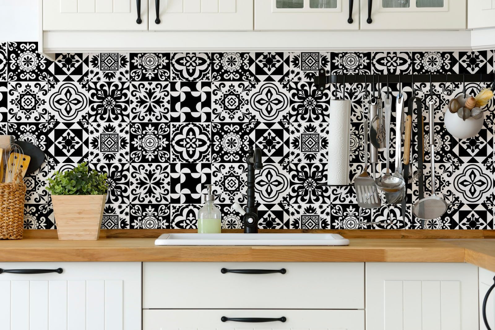 Piastrelle Adesive Stile Marocchino 24 Pezzi - 10x10 Cm, PVC Impermeabile, Per Cucina E Bagno - Foto 10