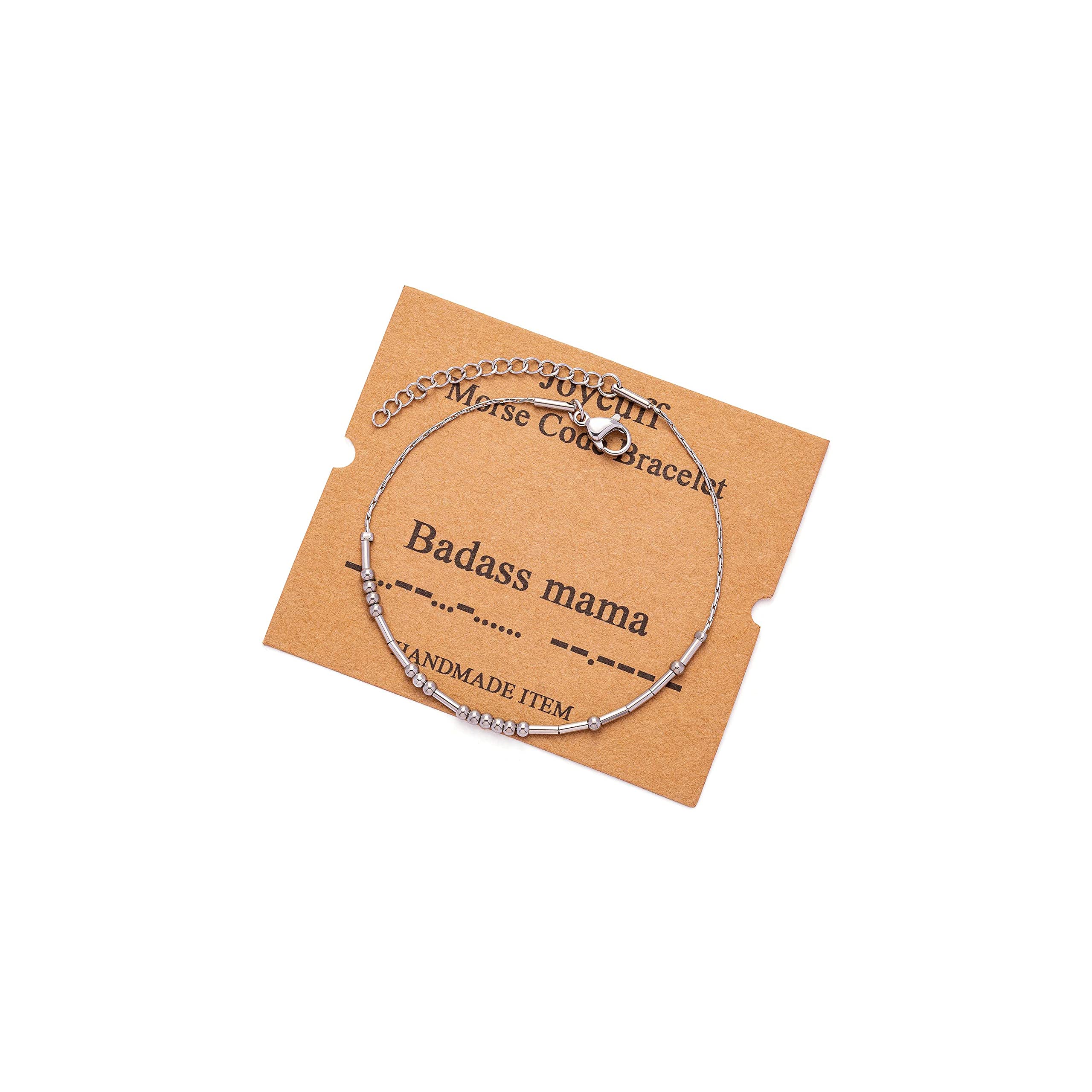 Morse Code Bracelets for Women, Gold Silver Stainless Steel Beads Bracelets