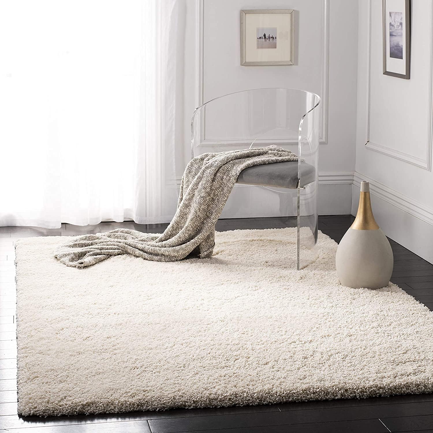 FAARIA Premium Shaggy Area Rug with Extra Soft Microfiber – 2 Inch Thick Fluffy and Cozy Carpet for Stylish Living Rooms and Bedrooms (4x6 Feet, Cream)-image-36