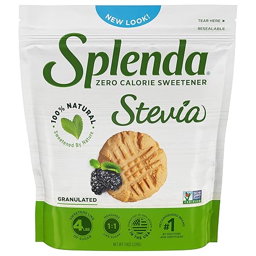 Miniatura 1 de SPLENDA Naturals Stevia edulcorante para hornear sin calorías sustituto de azúcar natural sin sabor amargo 78 oz Bolsa resellable granulada