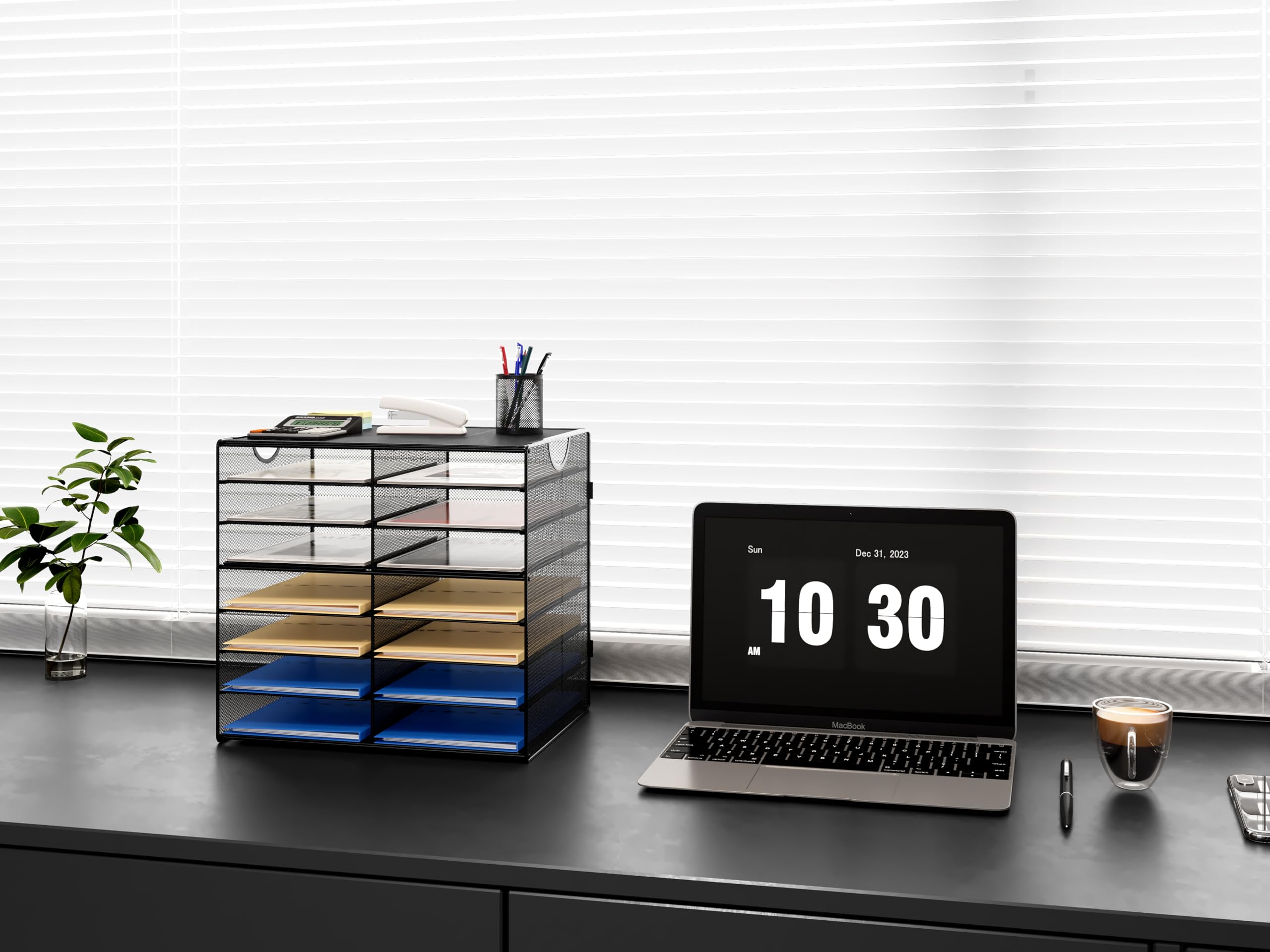 Paper File Tide Storage Filing Trays Paperclip Holders For Desk EasyPAG 5 Tier A4 Mesh In Tray ...