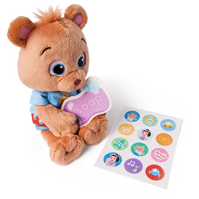 Foto 6 de 8 de Ms. Rachel Oso de peluche oficial para ir al baño con frijol, 11 pulgadas con inodoro de juego y accesorios