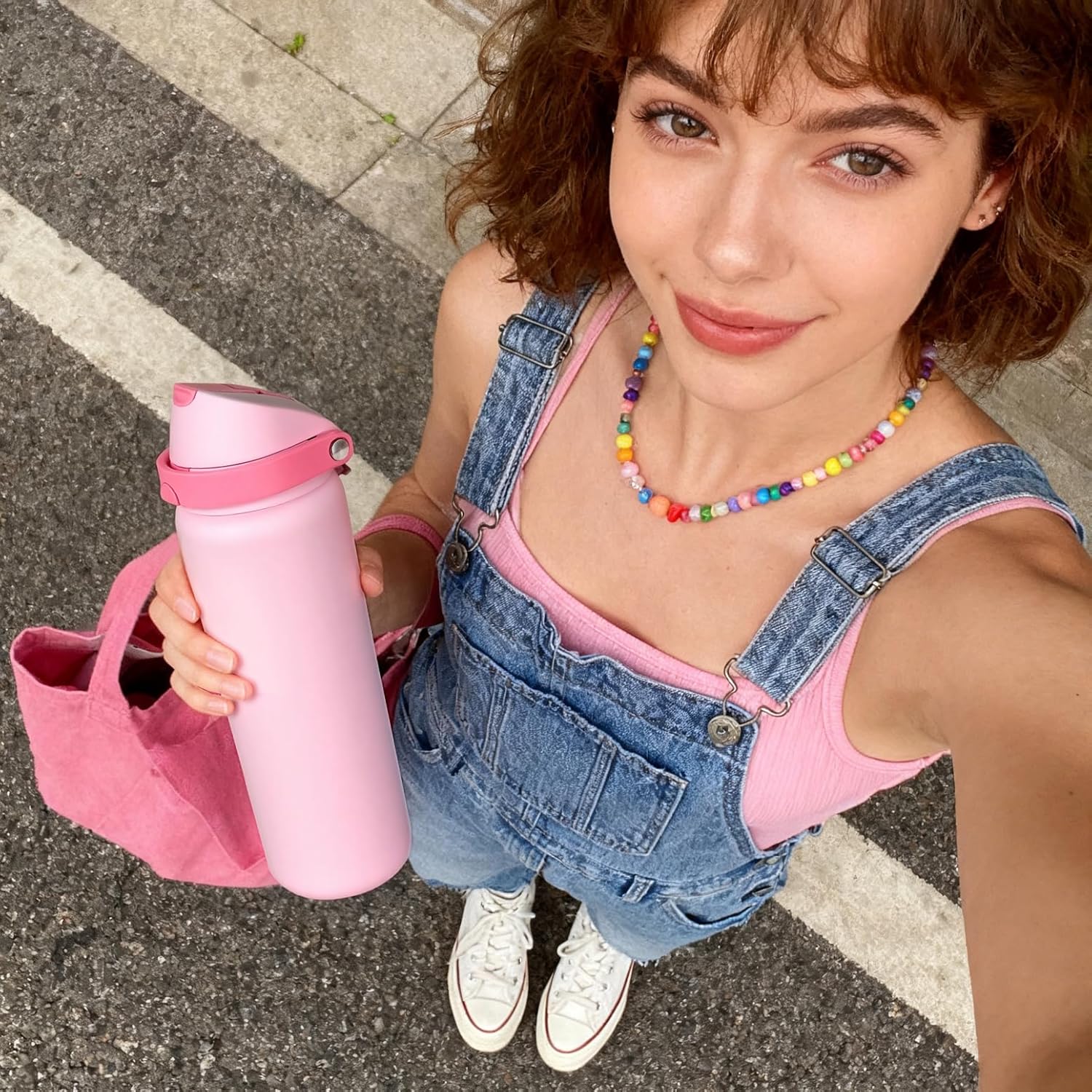 32 oz Stainless Steel Water Bottle with Straw, 2-in-1 Sip and Chug Lid, Triple Walled Vacuum Insulated Metal, Leakproof, BPA Free for Travel, School, Hiking, Gym, Pink - Image 7