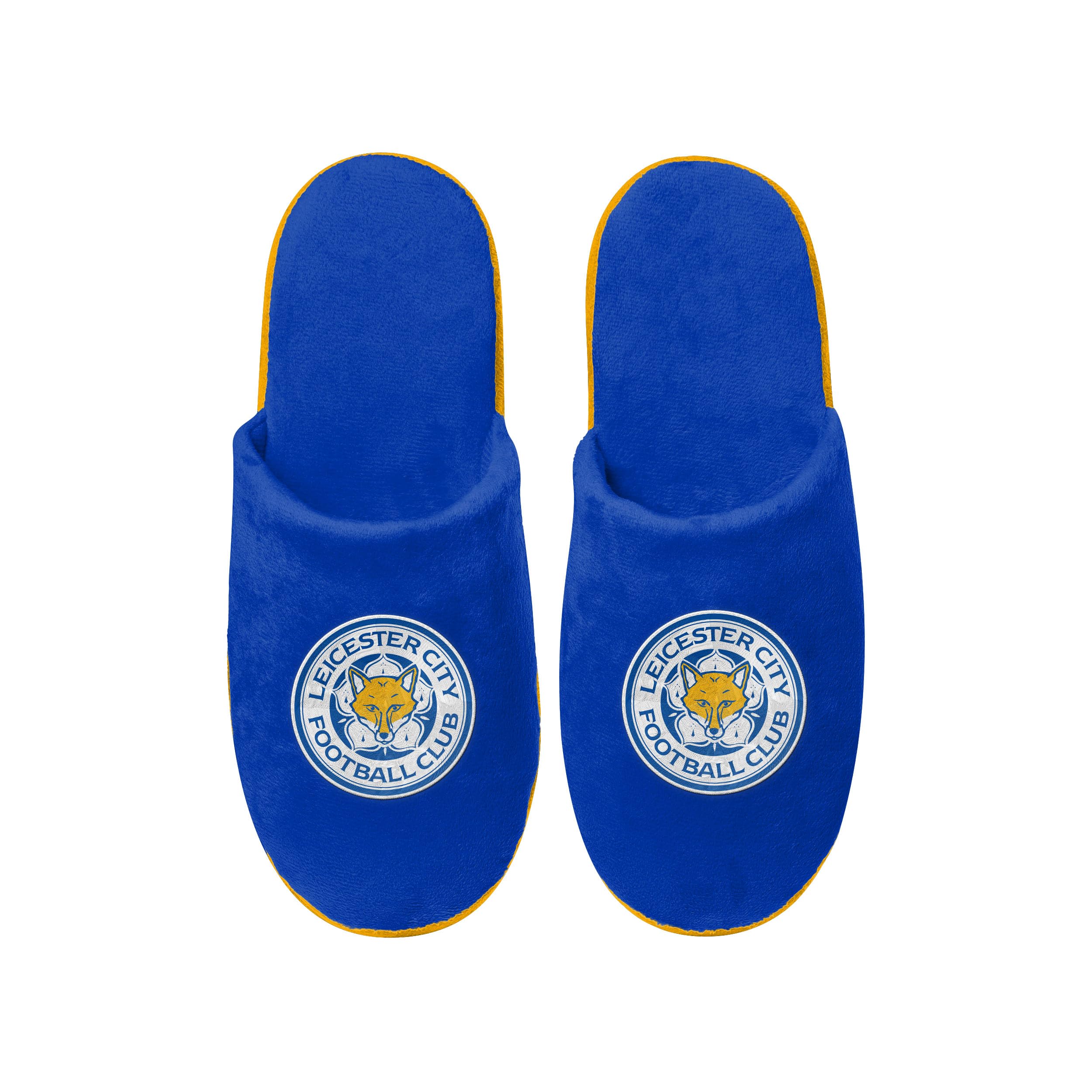 FOCO Officially Licensed Leicester City Split Colour Slide Slippers Large 10-11