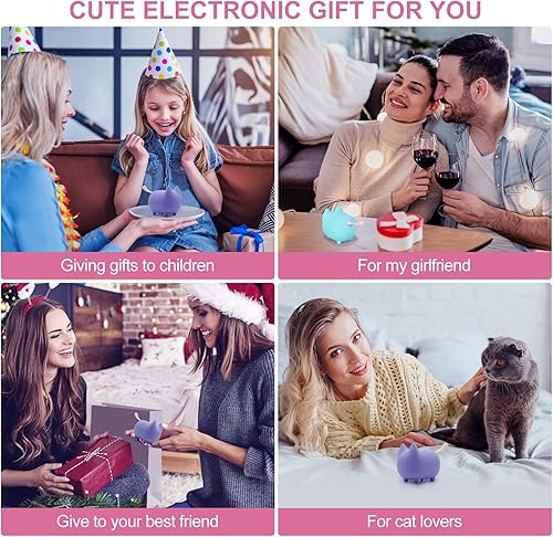 Miniatura 9 de Altavoz Bluetooth pequeño, lindo gato mini altavoces inalámbricos con sonido estéreo fuerte, micrófono integrado, súper bajo, doble emparejamiento,