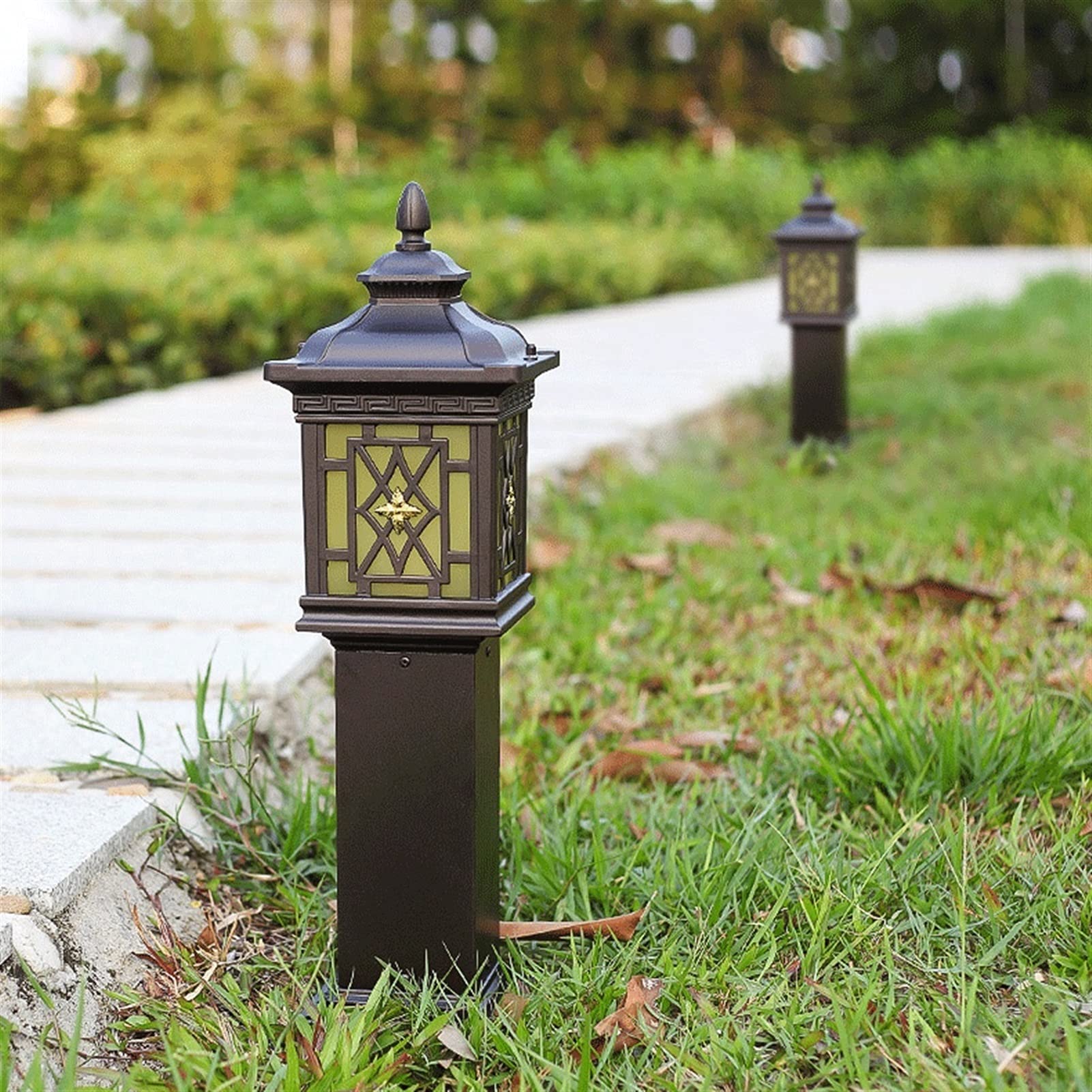 Lámpara de Columna Exterior Europea IP54 Impermeable para jardín comunitario, Villa, Patio, sobre Carretera, bolardo de Aluminio Fundido a presión, farola de Poste Alto p,80cm