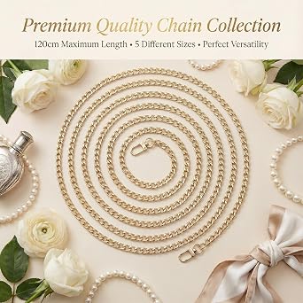 5 Pcs Gold Purse Extender Chain Metal Bag Strap Replacement Accessory | Crossbody Shoulder Handbag Charm Adjustable Lengthener Hardware