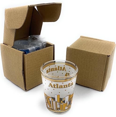 Miniatura 4 de Vasos de chupito de Atlanta esmerilados Georgia State Souvenir Shot Glasses Atlanta Golden Skyline Beber Glass American City Regalos turísticos