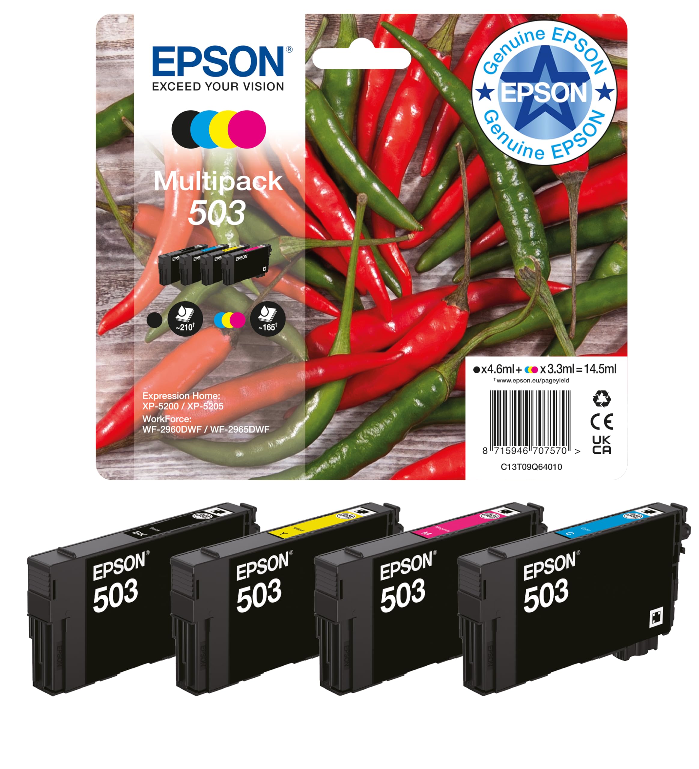 Epson Multi Colour 503 (C13t09q64010) Ink Cartridge Original Multipack