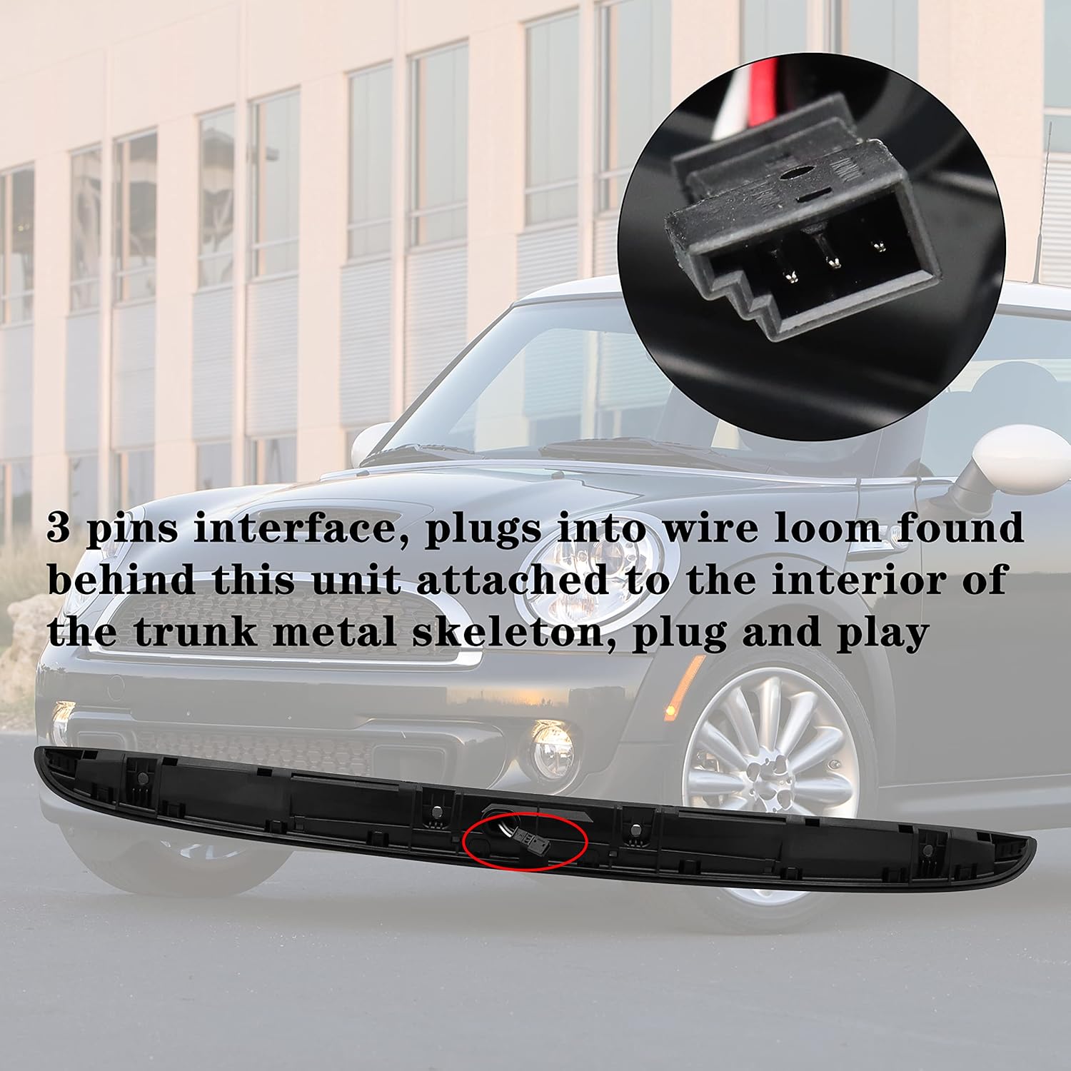 Black Rear Hatch Trunk Handle with Lamp 51132753602 For R56 R57 R58 R59 R60 R61 Series 2007-2015 Mini Cooper Roadster Convertible Coupe S JCW Tailgate Liftgate Pull Handle Backhatch Release Handle.…