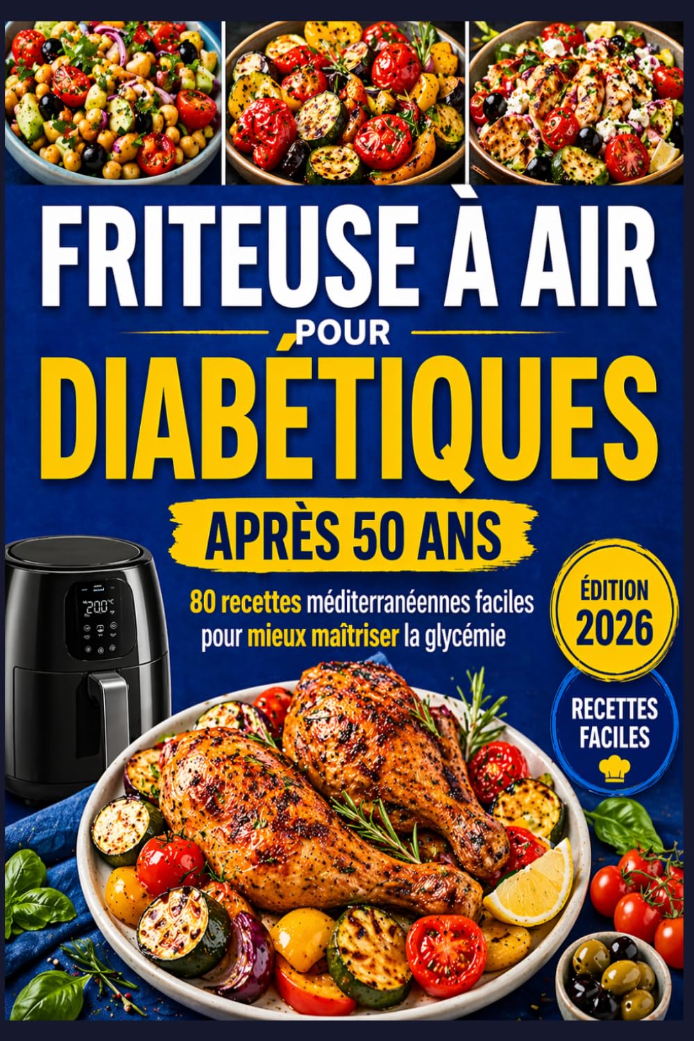 FRITEUSE À AIR POUR DIABÉTIQUES APRÈS 50 ANS: 80 Recettes Méditerranéennes Savoureuses pour Maîtriser Votre Glycémie au Quotidien (Bien Vivre après 50 ans)