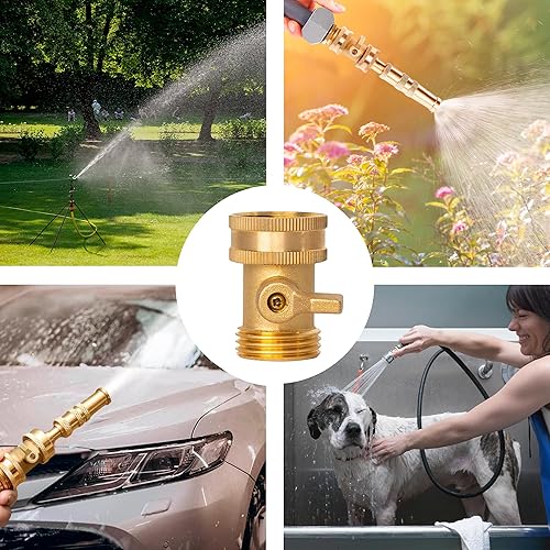 Miniatura 5 de Válvula de cierre de manguera de jardín de latón, paquete de 2 válvulas de cierre de manguera de jardín de latón macizo resistente de 34 pulgadas