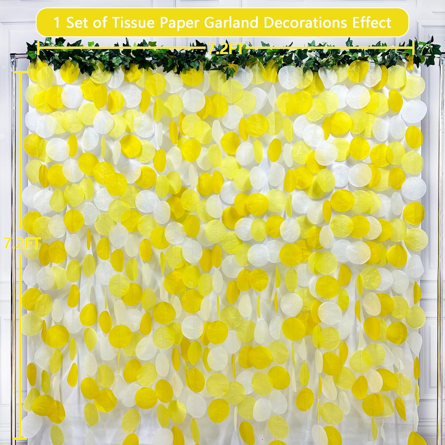 Party Decor - Gradient Yellow Backdrop and Tissue Paper for Birthday, Baby Shower and more - Image 3