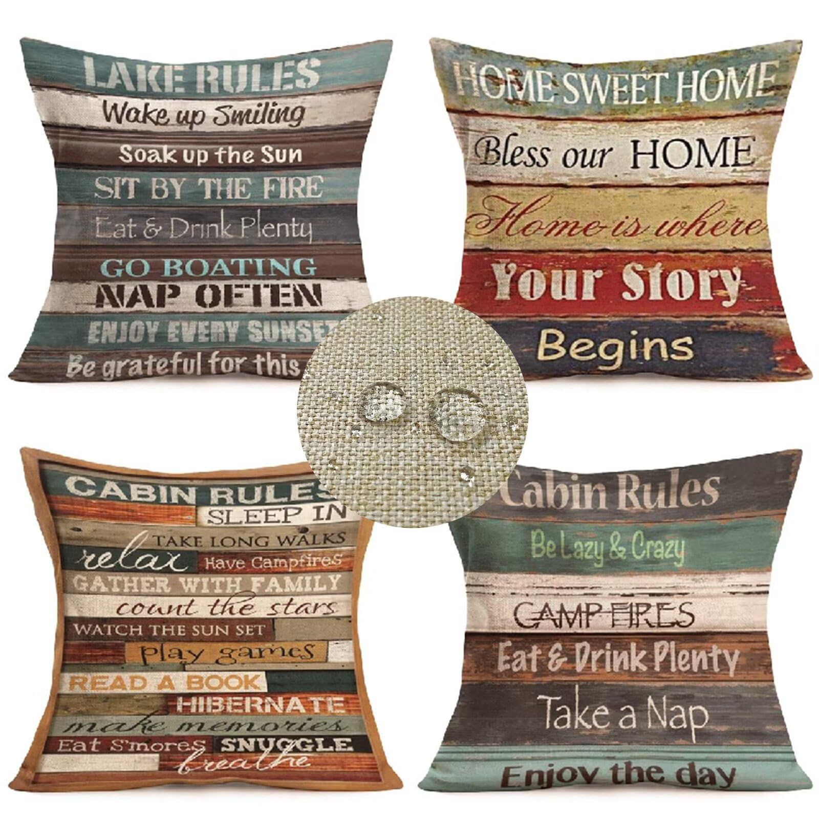 Housse de coussin imperméable 30x30 coussin canapé lin extérieur