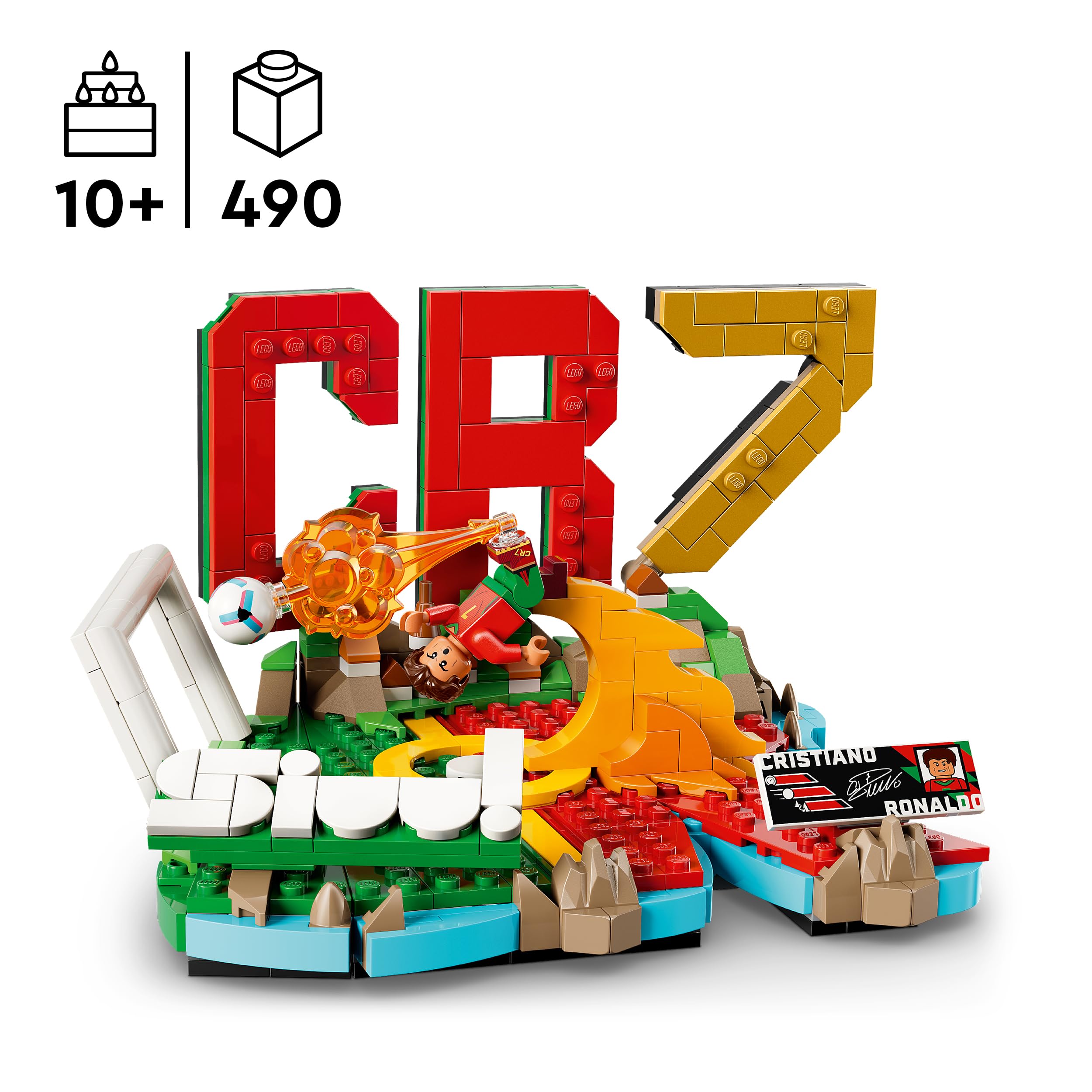LEGO Editions Cristiano Ronaldo – Best of - Jeu Football - Maquette 3D avec Minifigurine Collector - Décoration de Chambre d'enfant - Cadeau dès 10 Ans pour Garçon, Fille ou Adulte Fan de Sport 43012
