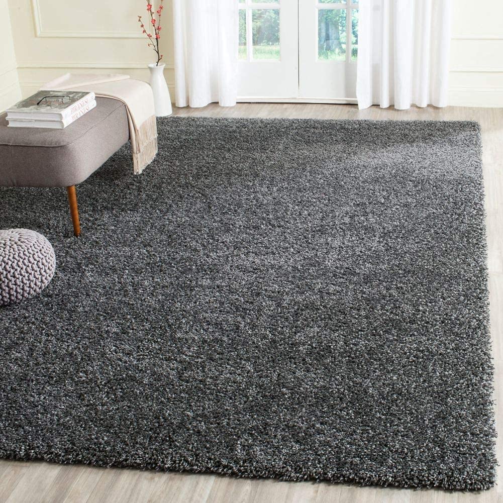 Shanno Carpet Geometric Wave Modern Luxury Shag Carpets for Home Color (4 x 6 Feet, Grey)