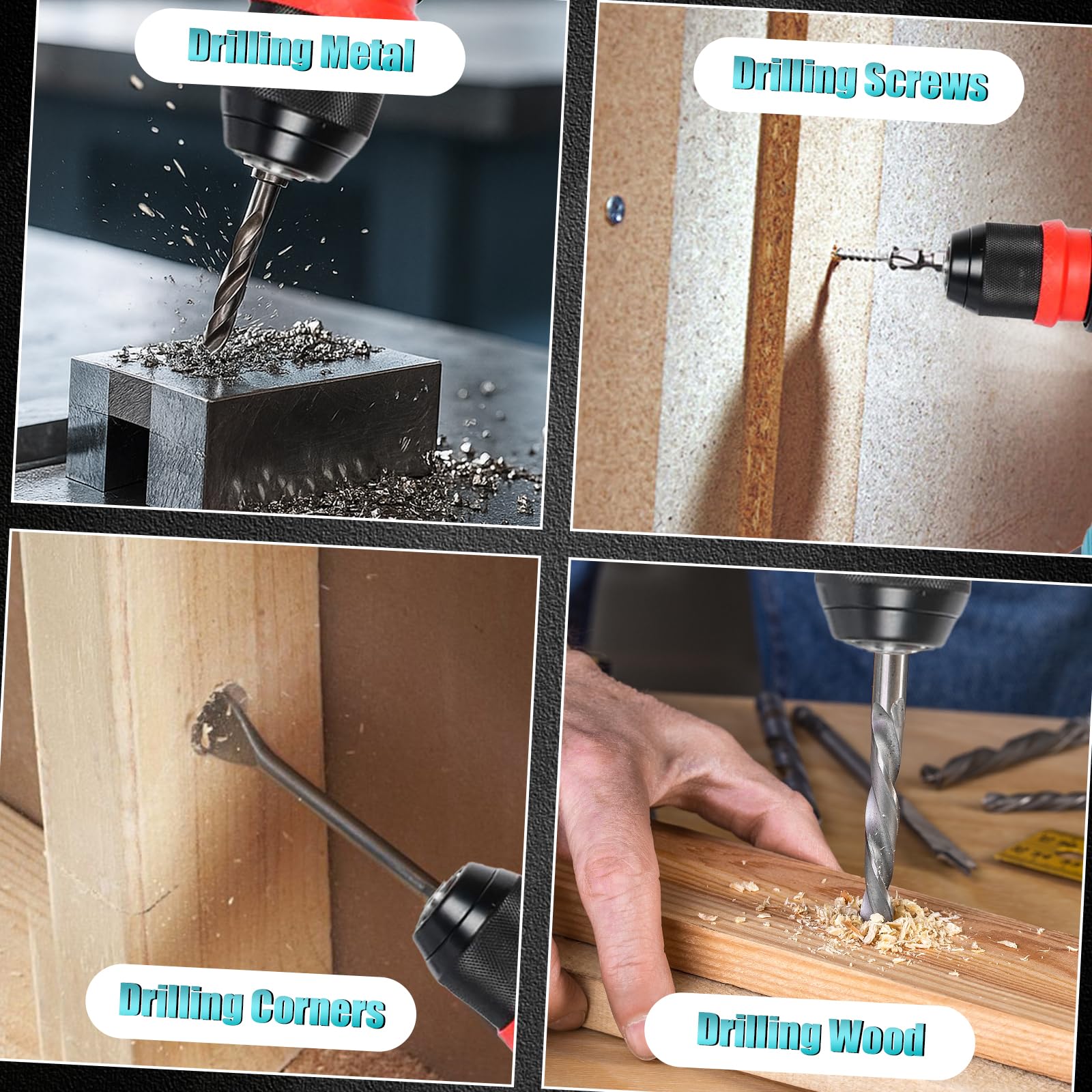 Perceuse Visseuse sans Fil 21V, Kit Makita Compatible avec 4 Mandrins Interchangeables (Sans Batterie/Chargeur) - 600W, 45 Nm - Pour Bricoleurs & Professionnels