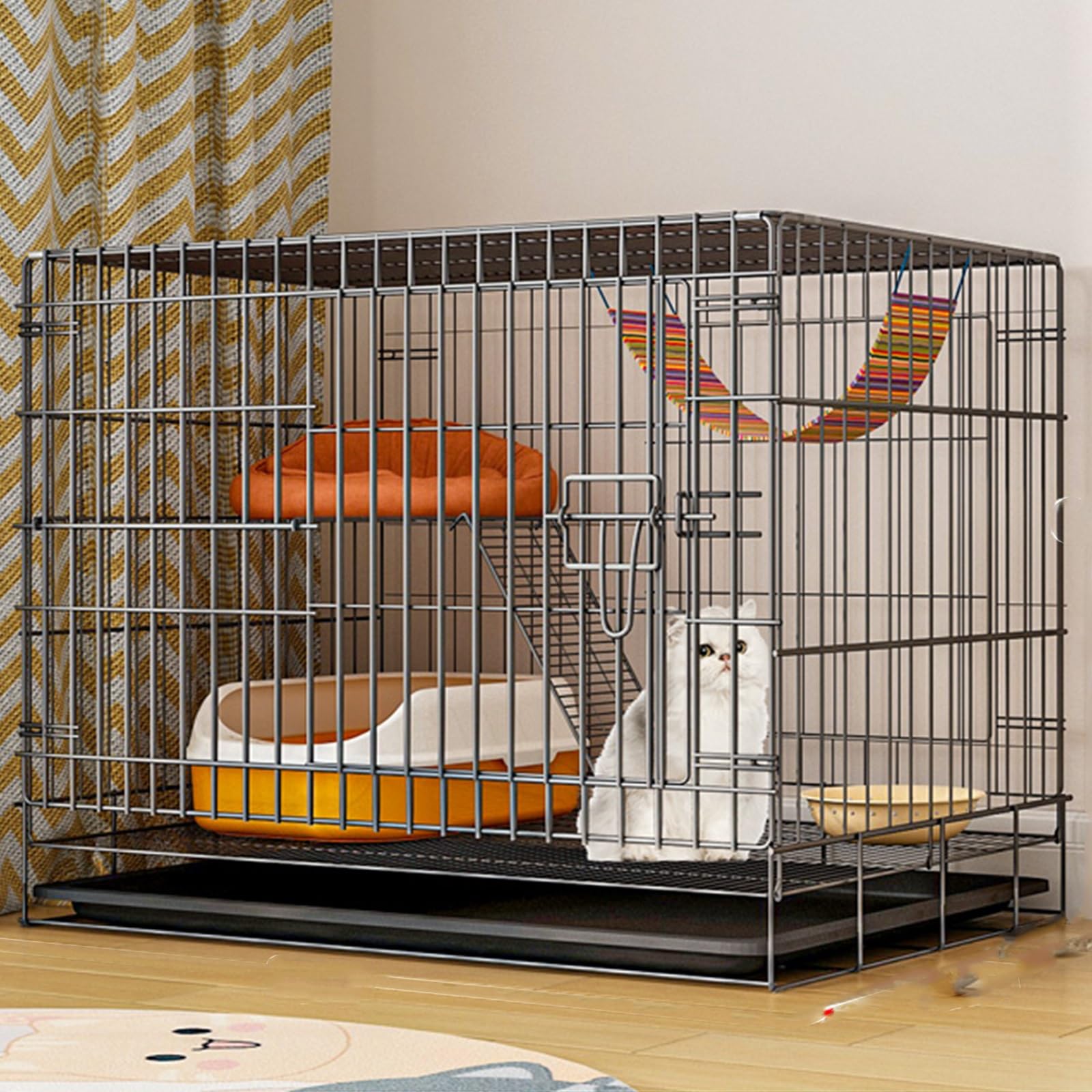 Gabbia per Gatti Interno Grande Spazio Libero Ambiente di Vita Multi-Livello Recinzione per Gatti in Filo Metallico Confortevole Gabbia per Cani Gabbia per porcellini d'India Recinzione per