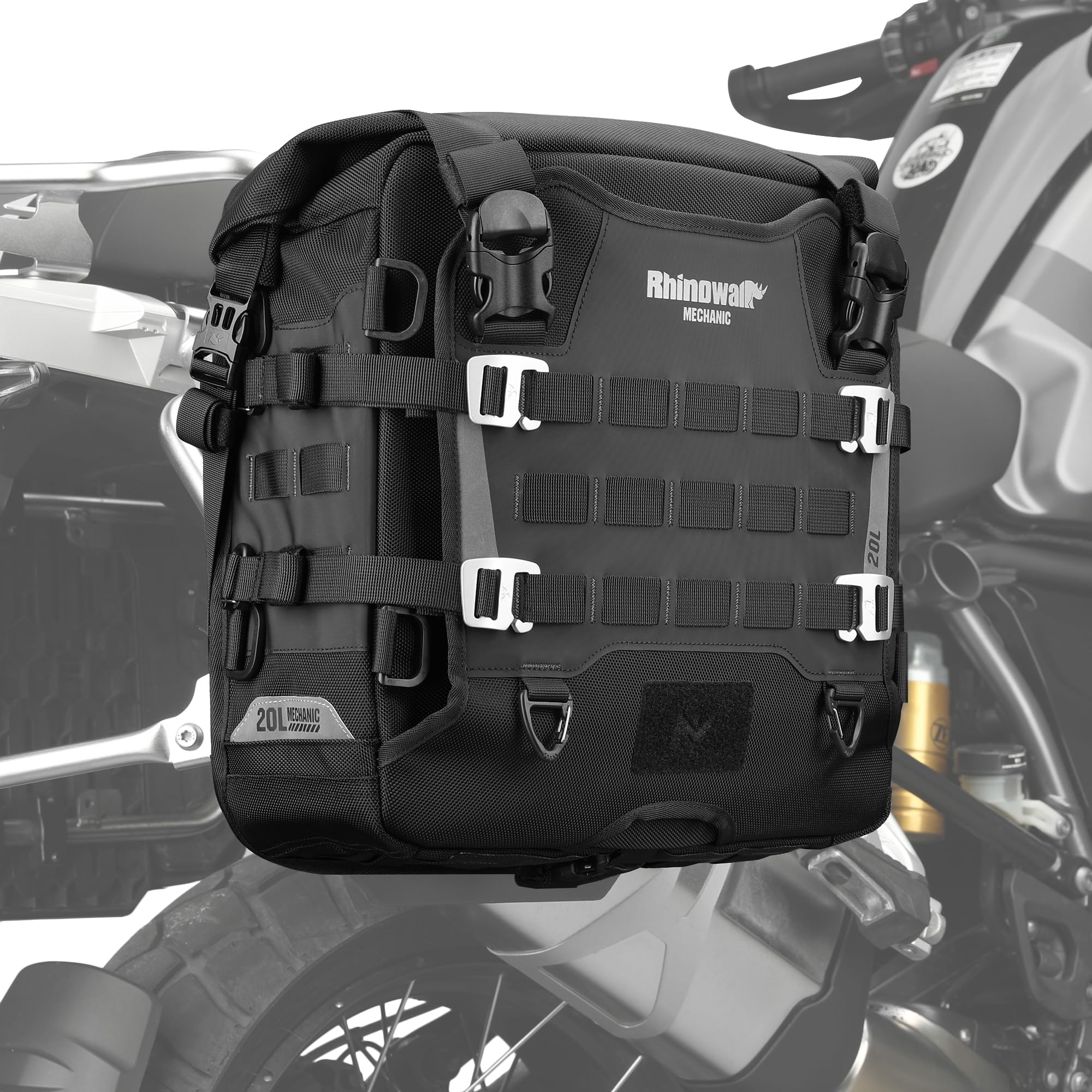 Amazon | Rhinowalk オートバイサドルバッグ 防水 荷物バッグ 20L