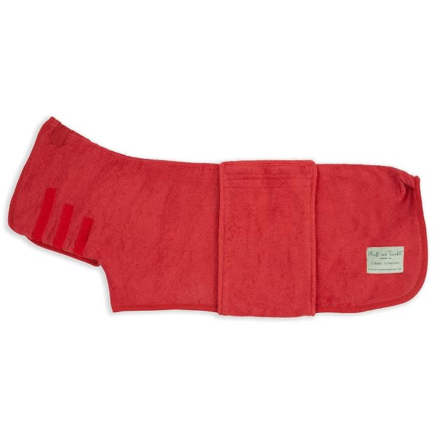 Foto 5 de 7 de Ruff and Tumble Abrigo de secado para perros - Colección clásica (XXXS, rojo ladrillo)