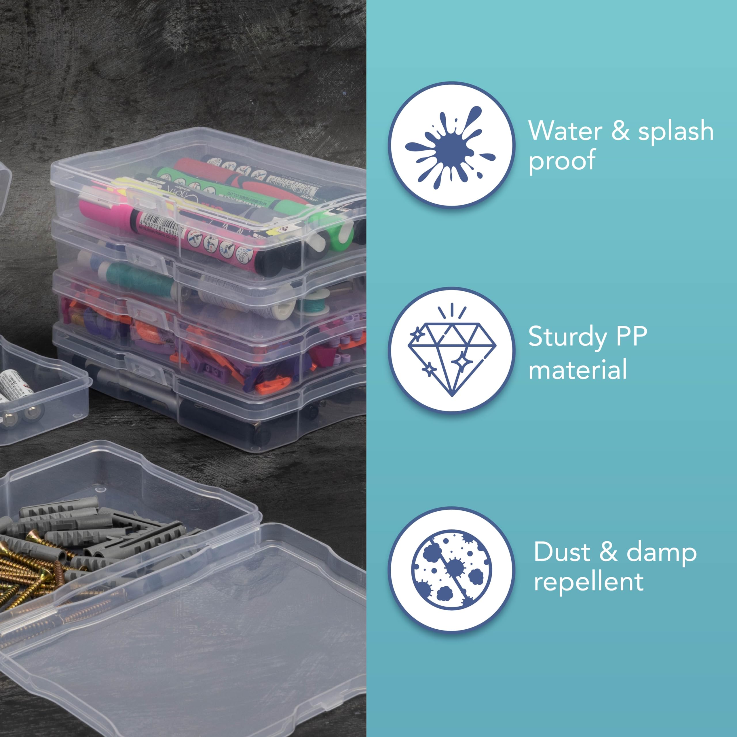 Scatole Trasparenti Per Foto 5x7 Cm | Organizer Con 6 Custodie | Capacità 600 Foto | HEFTMAN - Foto 2