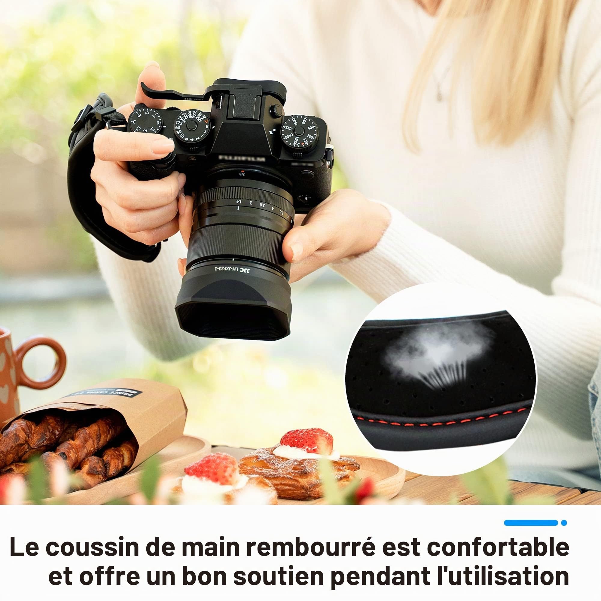 JJC - Sangle de poignée pour Appareil Photo DSLR avec Plaque de Type Arca Swiss pour Canon EOS 6D 5D 7D 2000D 90D 80D Powershot SX70 Rebel T8i T7i Nik. D750 D780 D850 D7500 D7200 D5600 Coolpix P1000