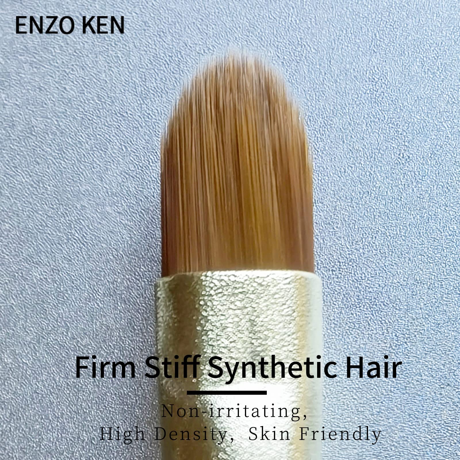 ENZO KEN Goldener Lippen Pinsel, Mini Flacher Concealer Pinsel Unter den Augen, für Lippenstift, Flüssiger Lippenstift, Rouge, Lipgloss, Lippenpflegeserum, Dunkle Ringe, Flecken, Reife Haut. E201