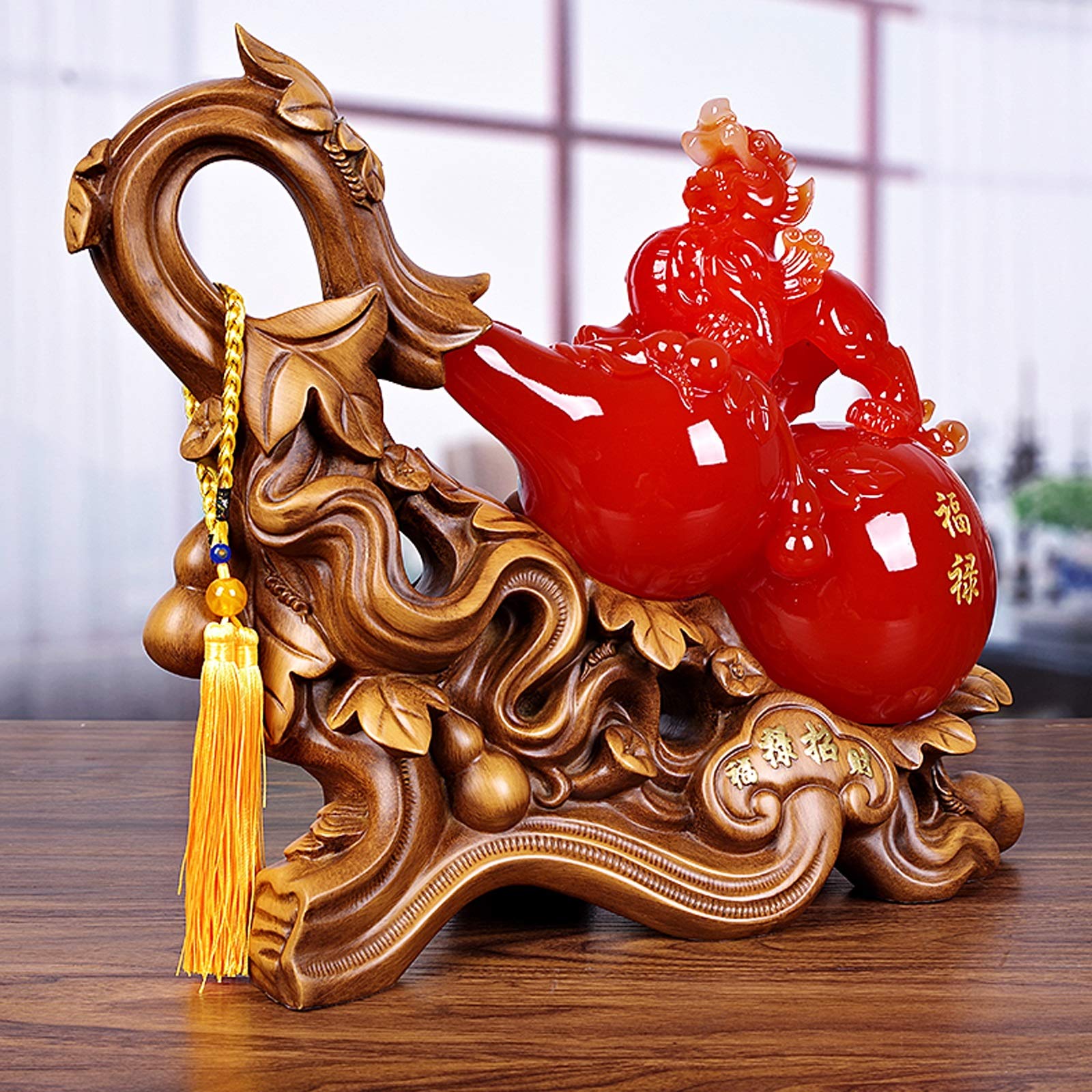 Ornamenti cinesi feng shui, decorazione statua Pi Xiu attirare ricchezza e buona fortuna Decorazione Feng Shui (rosso) Resina Pi xiu Decorazione ufficio domestico Simbolo ricchezza Statua Feng Shui