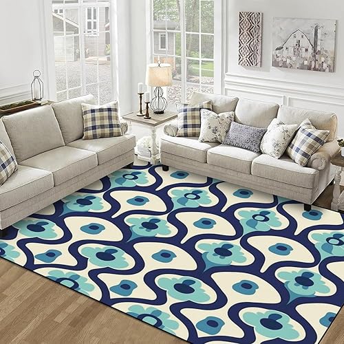 Miniatura 3 de Area Rug Aesthetic mid Century Seamless Pattern Retro Decorative 50s 60s 70s Machine Washable Rugs Pet & Child Friendly Non Slip Soft Boho Mats