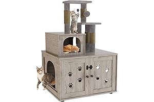 DKLGG Cat Tree with Litter Box Enclosure: The Perfect Litter-Hiding Haven for Your Feline Friend