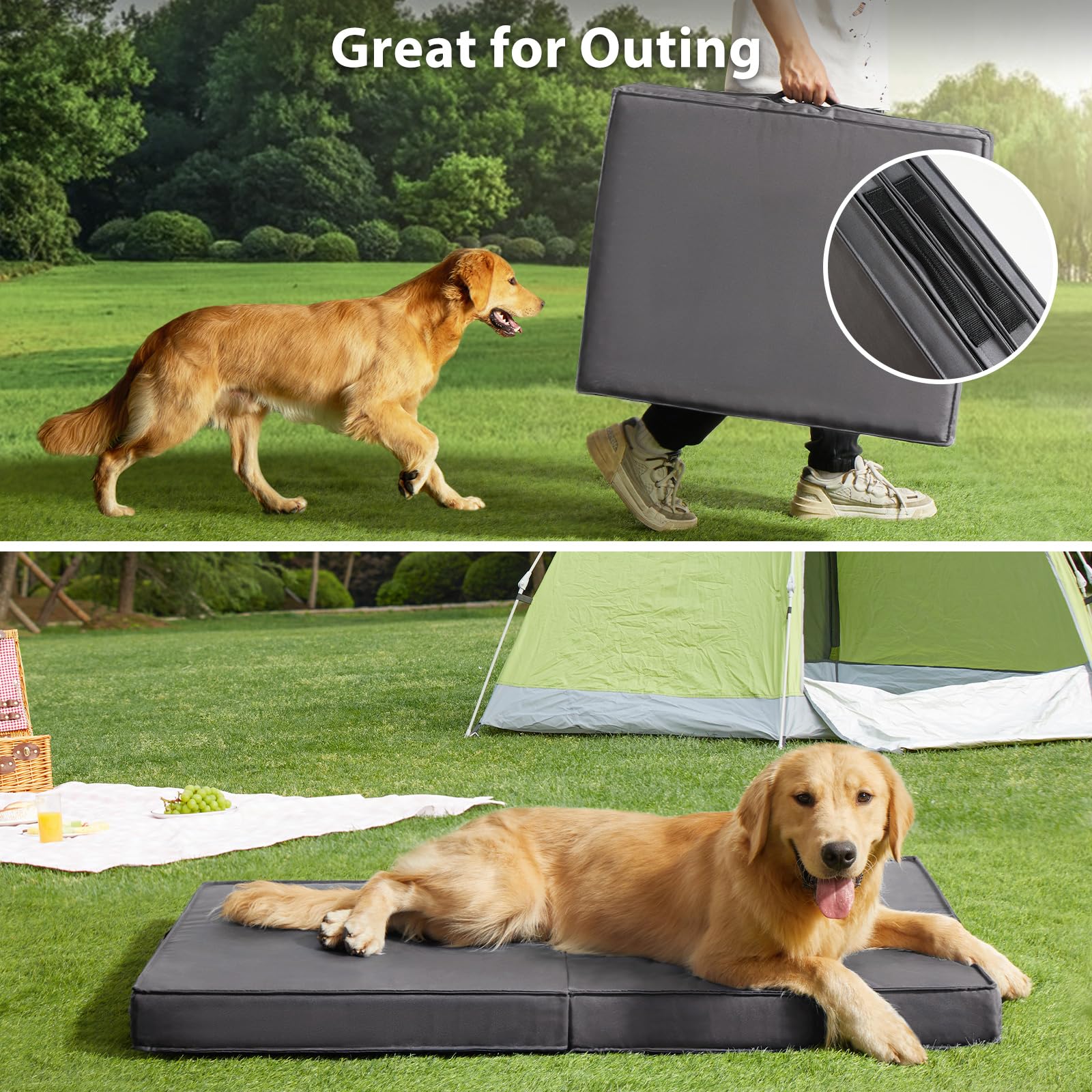 Orthopädisches Hundebett XL Waschbar – Extra Große Liege Mit Nackenrolle & Rutschfester Unterseite