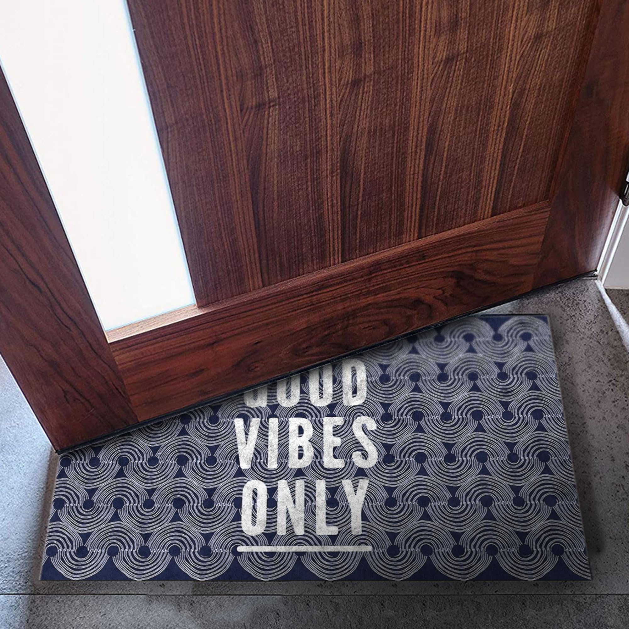MONNHEIN Kapı Önü Paspası - Modern ve Şık Kapı Paspası | Ev, Ofis ve Dış Mekân Kullanımı İçin (Good Vibes Only)