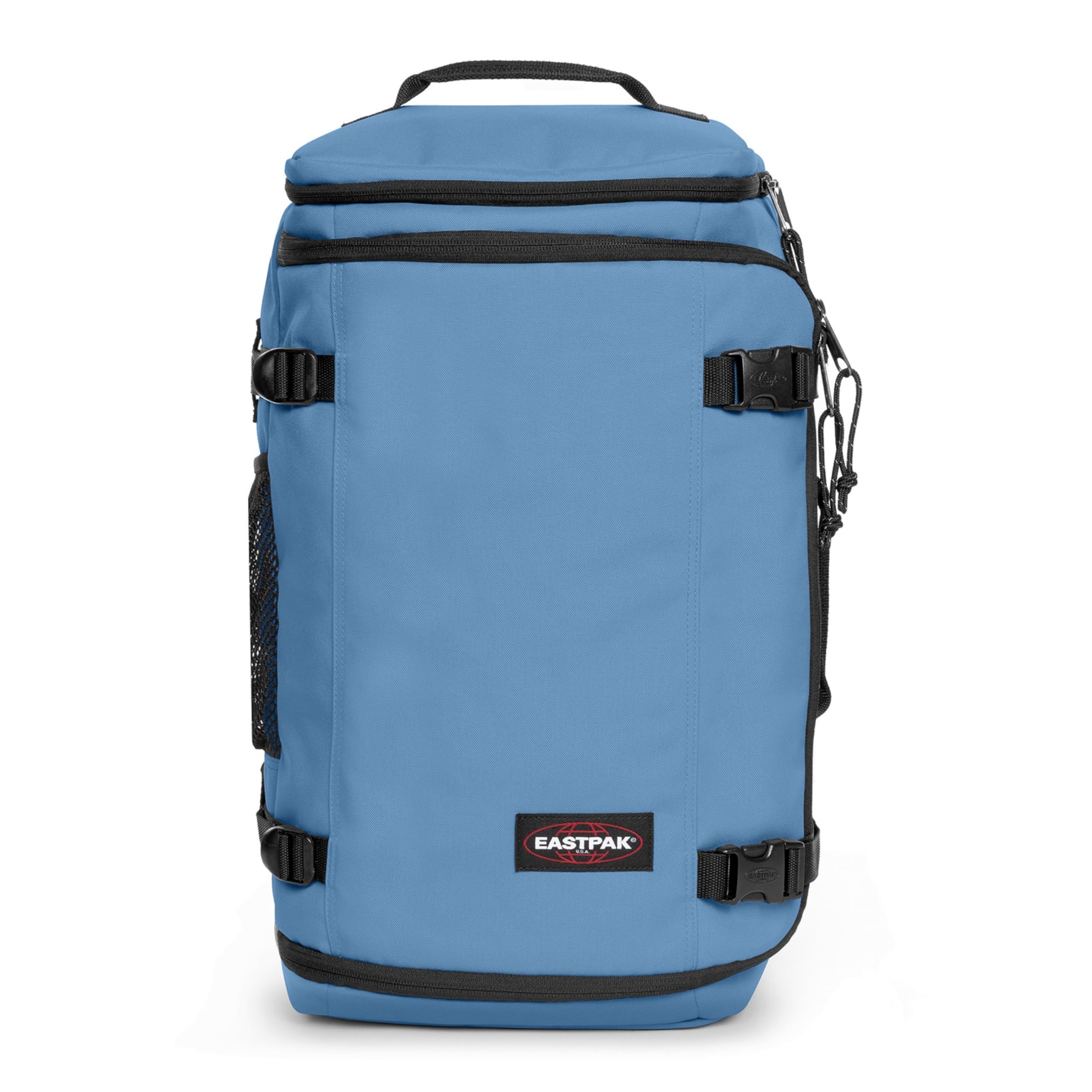 EASTPAK Carry Pack – Convertible Duffel &amp; Backpack, 30L Cabin-Size Travel Bag, Laptop Sleeve, Water Bottle Holder, Multiple Pockets, Aviator Blue