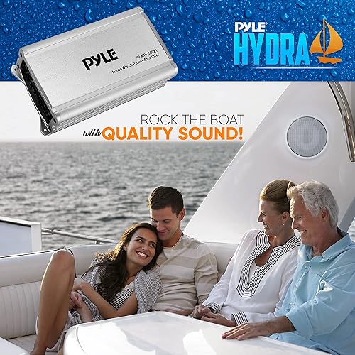 Miniatura 20 de Pyle - Sistema amplificador de audio resistente a la intemperie de 4 canales, 1200 W máx. Puente, estéreo de 800 W máximo diseñado para ATV, UTV