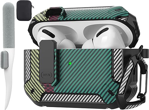 Vista 14 de Maxjoy Funda Protectora para AirPods de 2ª Generación, Funda para AirPods con Cerradura Gen 2 Carcasa Rígida Resistente a Prueba de Golpes Cubierta