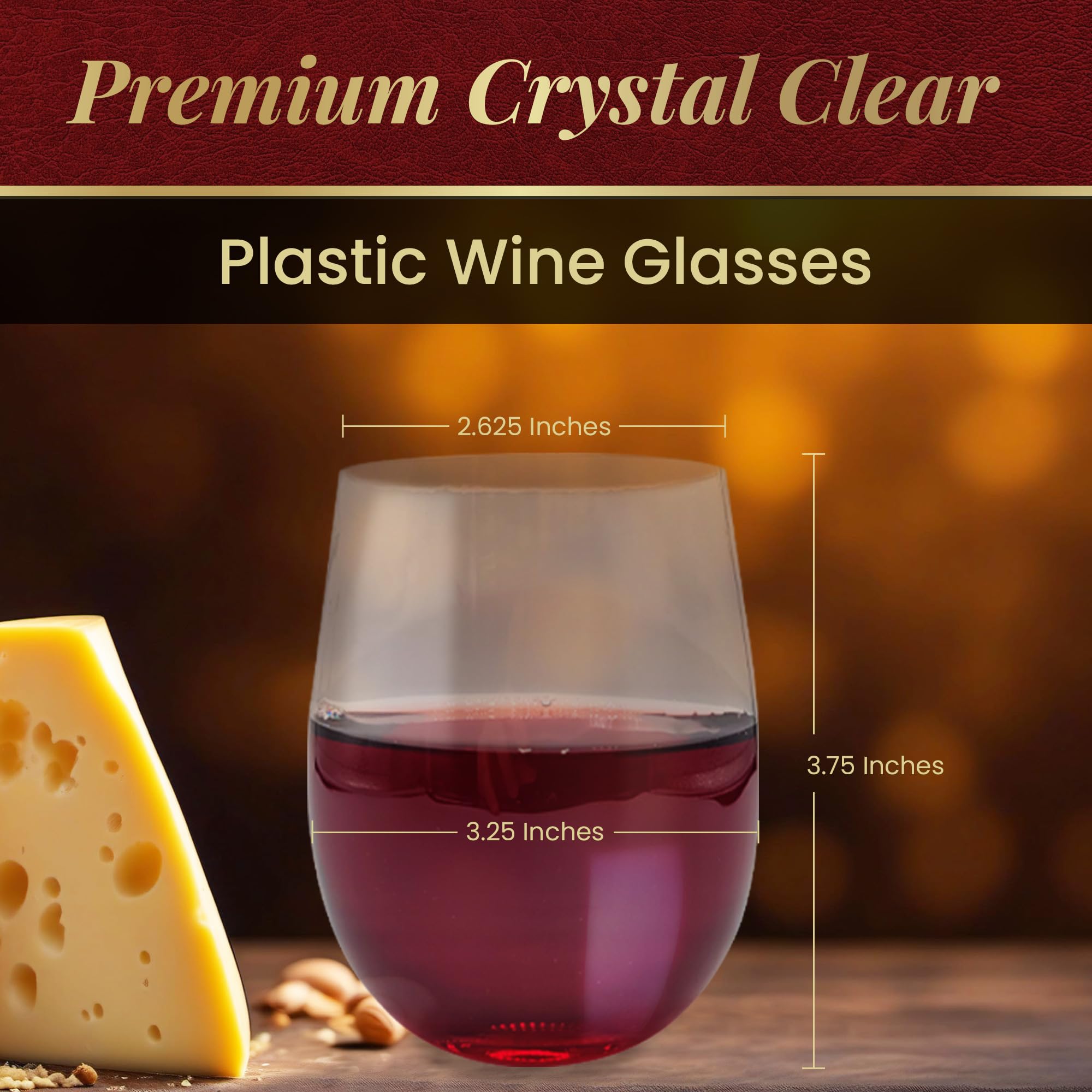 Reli. Disposable Wine Glasses (48 Pack, 12oz) | Clear — Amazon image 3