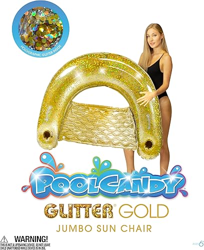 Miniatura 7 de PoolCandy Balsa de agua para silla de sol, purpurina dorada