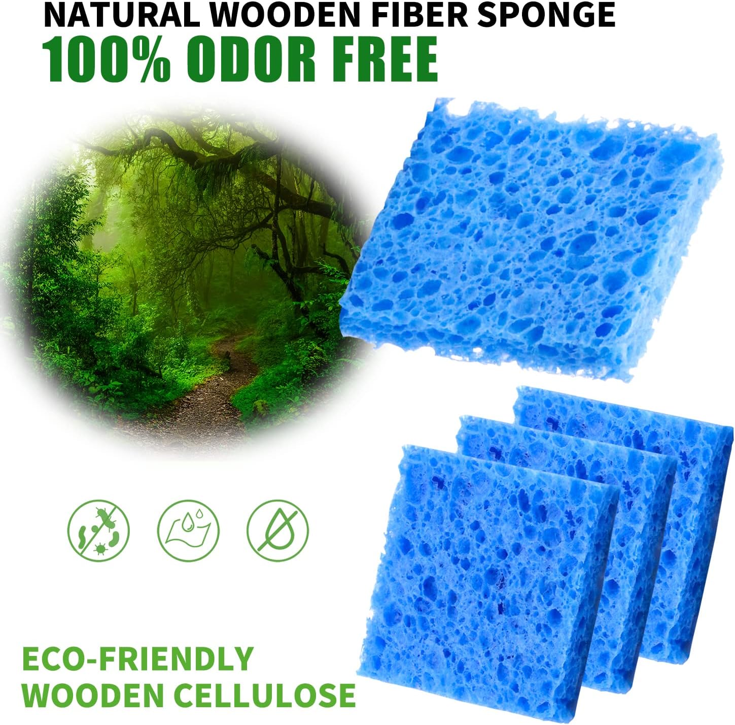 30Pcs 2.36" x 2.36" Replacement Welding Soldering Iron Tip Cleaning Sponge Solder Tip Cleaning Sponge Blue