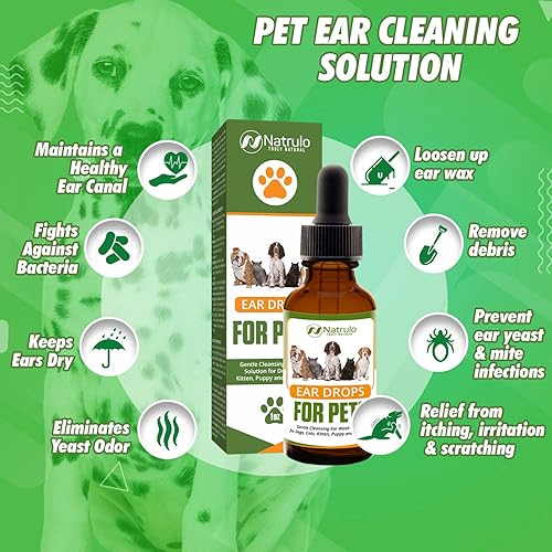 Miniatura 2 de Limpiador natural de oídos para perros, gatos, gatitos, cachorros – Solución de lavado de oídos de limpieza suave, infección por ácaros y