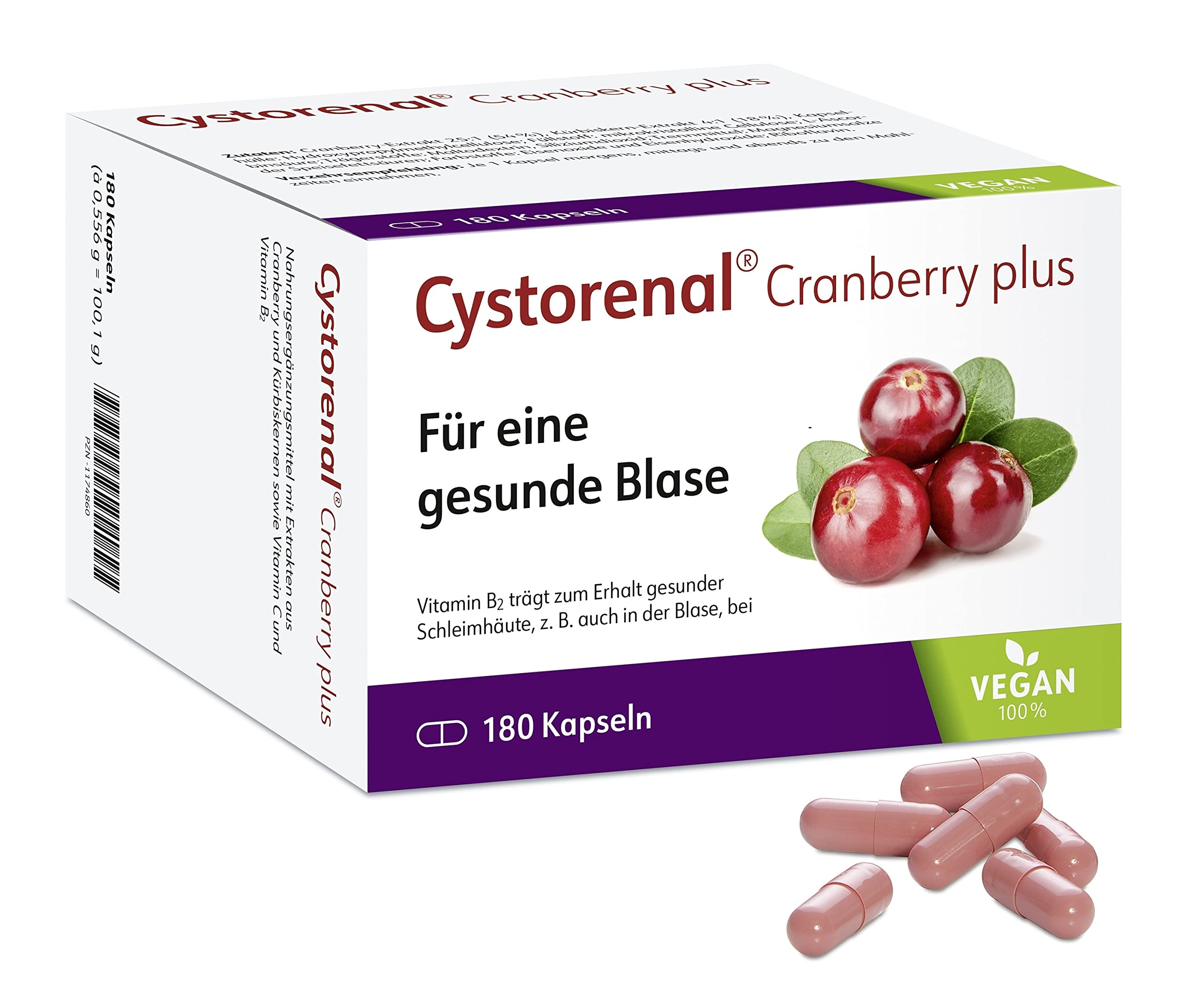 Cystorenal Cranberry plus – Cranberry-Extrakt 900 mg, Kürbiskern, Vitamin C & B2