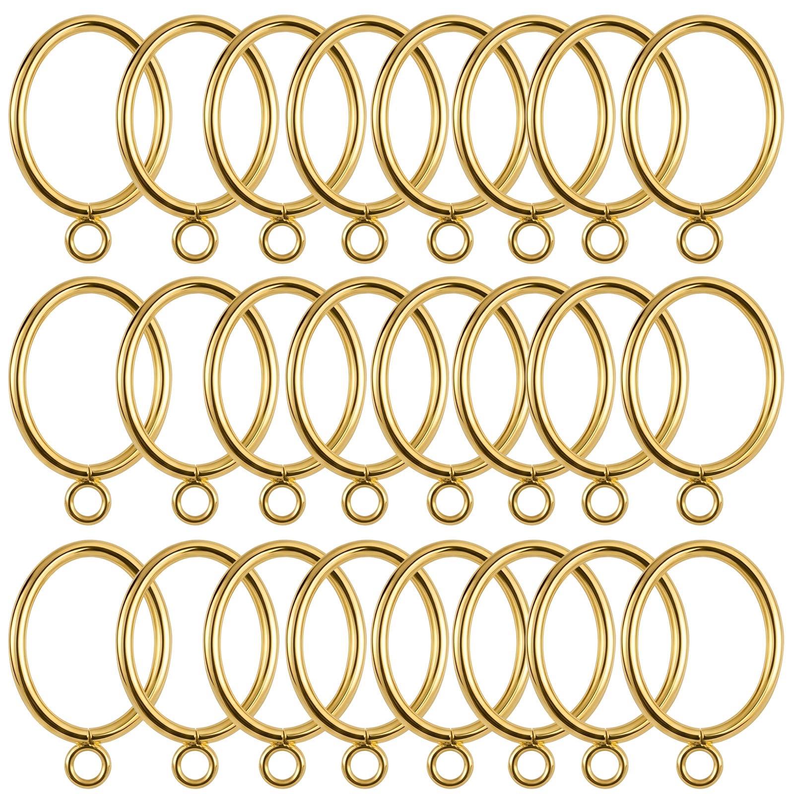 CZXCV 24Pcs Metal Curtain Rings with Eyelets 25mm Inner Diameter, Gold