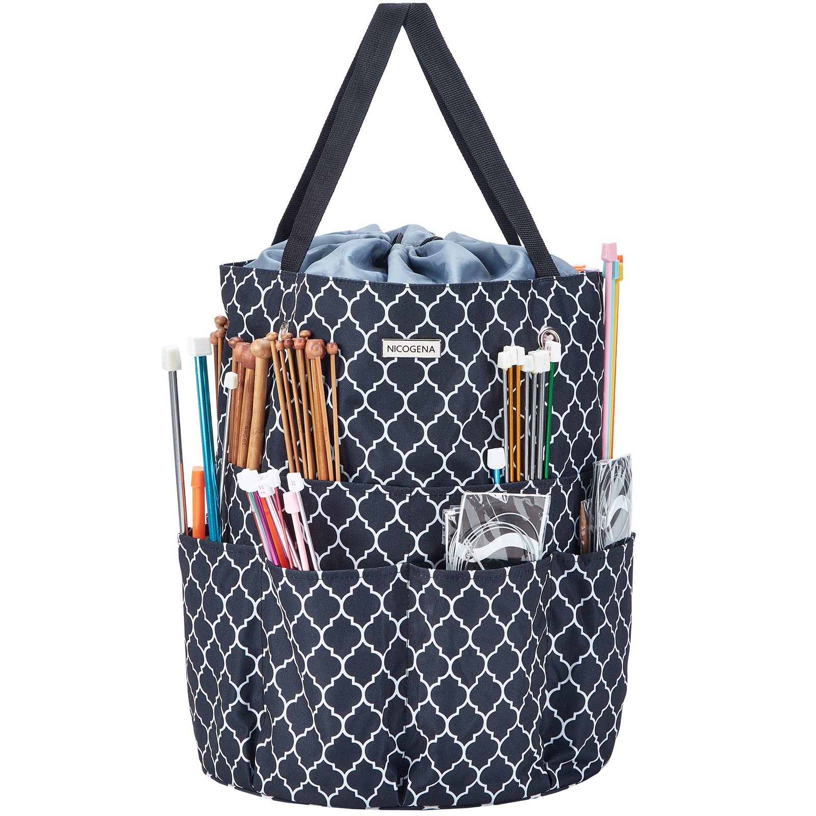 NICOGENA Knitting Bucket Bag Lantern Black