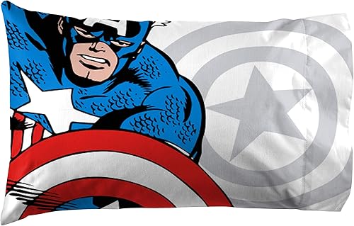 Miniatura 2 de Jay Franco Juego de 4 sábanas de tamaño Queen Comic Cool de los Vengadores, de Marvel, muy suaves y cómodas, para niños, con Capitán América,