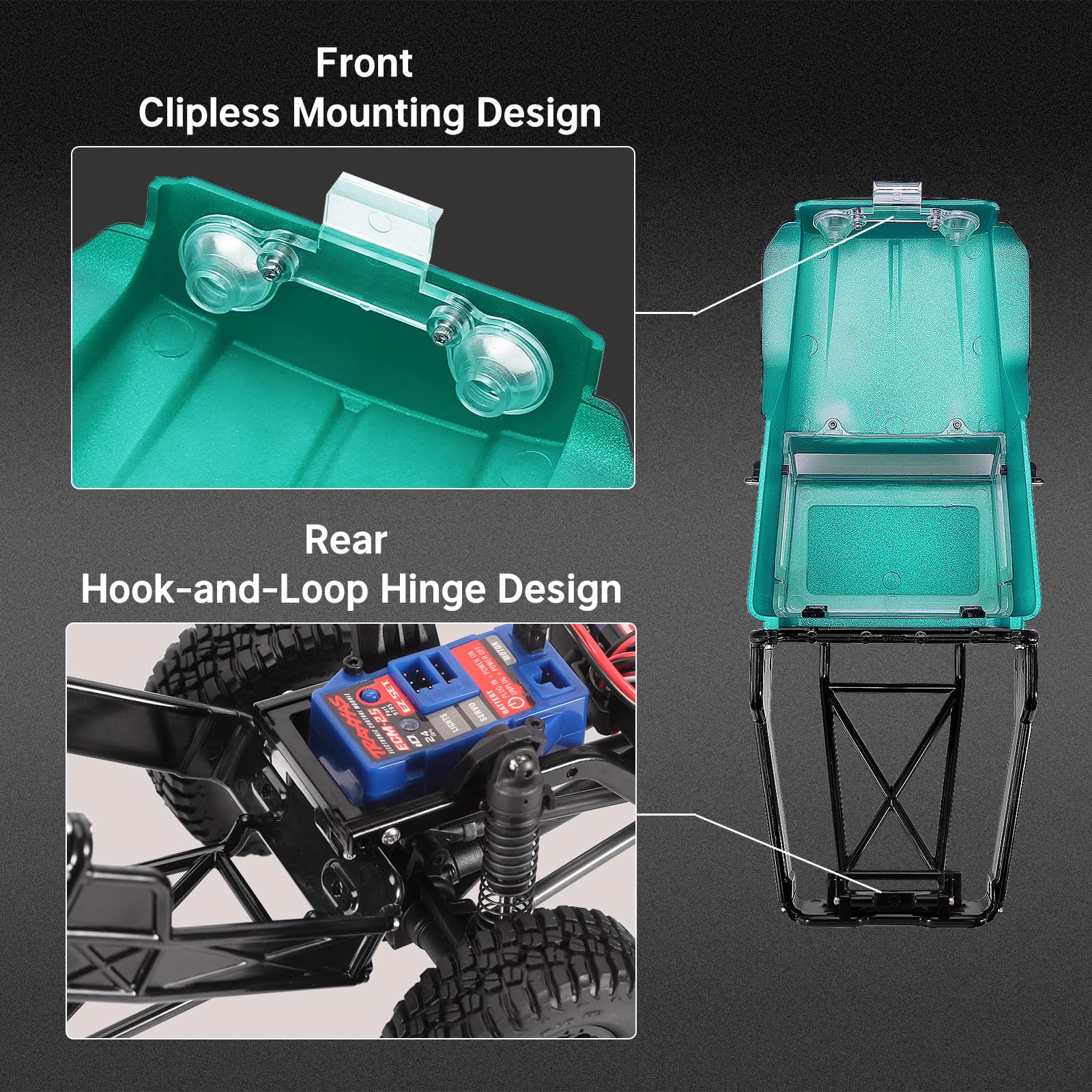 Amazon.com: INJORA 87g IR40 Truck Body Shell with Tube Cage for 1