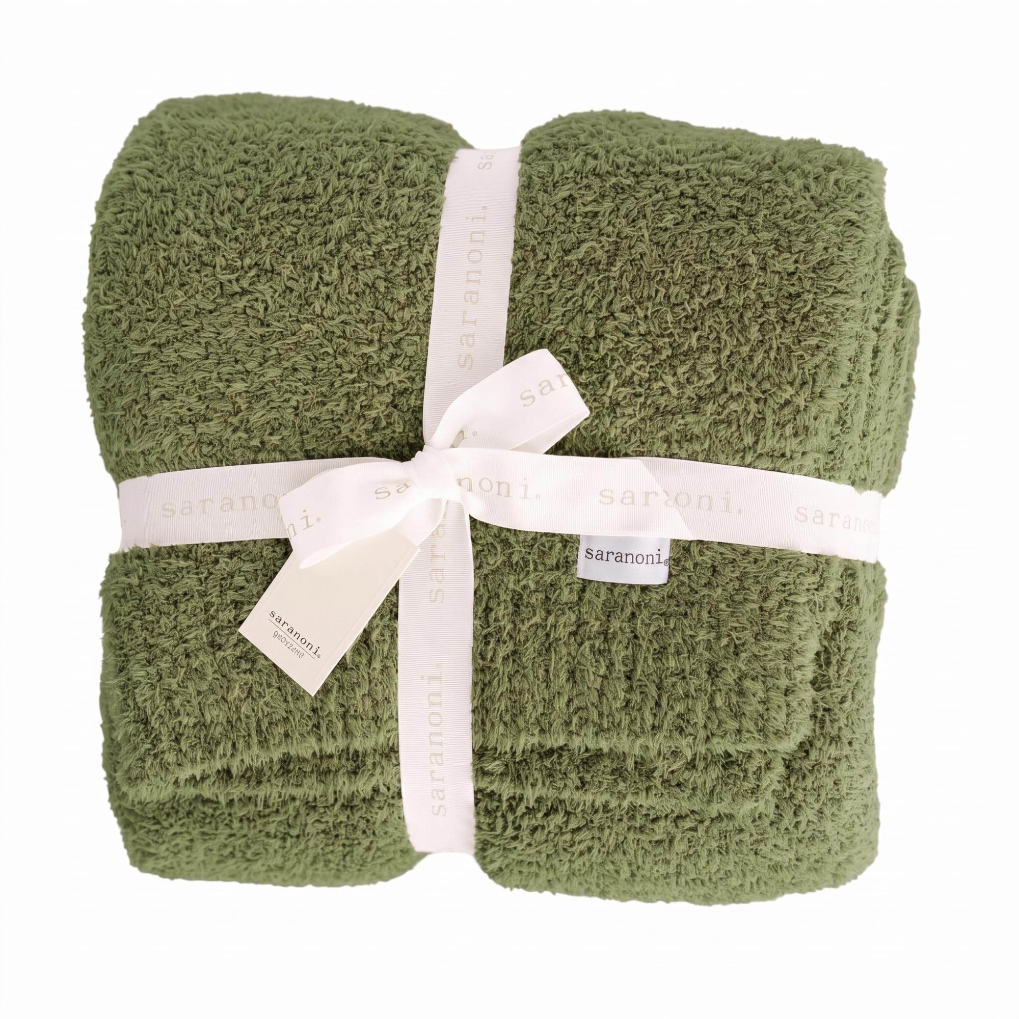 Saranoni Bamboni Oversized Blanket Soft Comfort Couch Bed Olive X-Large