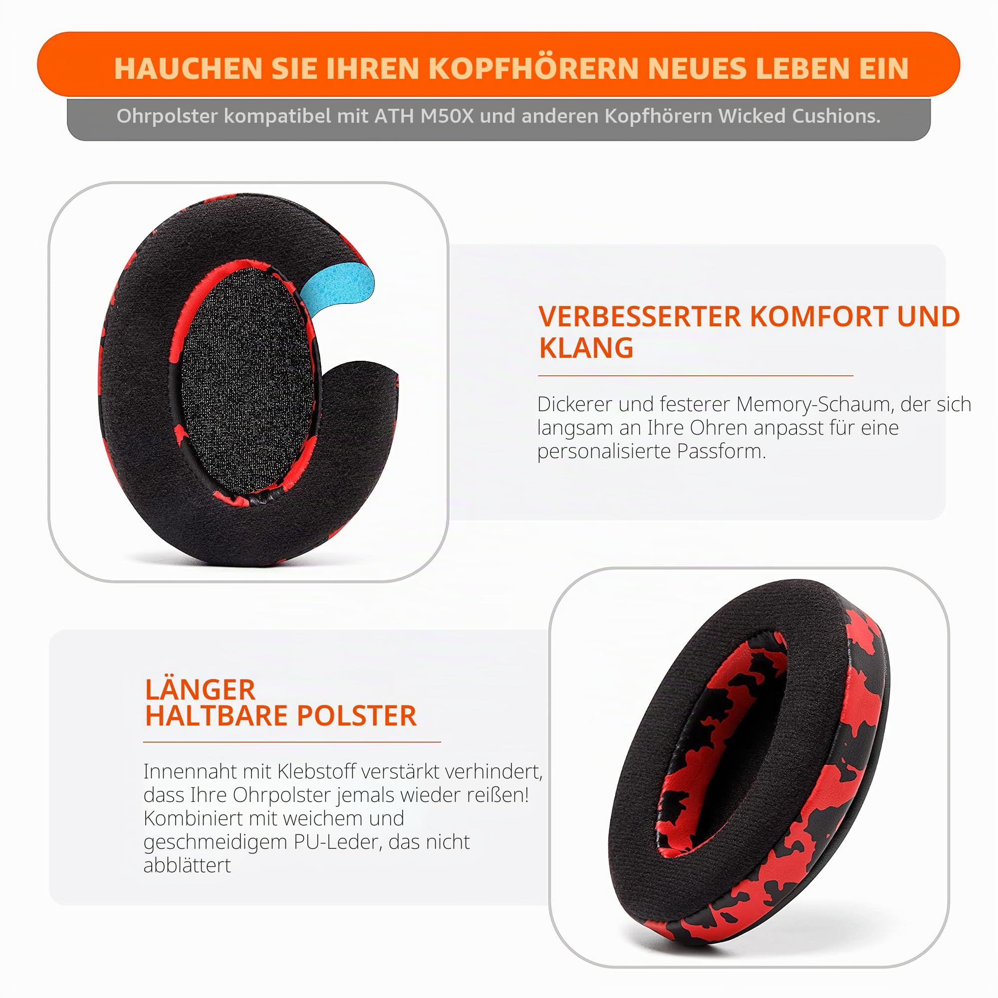 WC PadZ Velour – Ohrpolster für Audio Technica, HyperX, Arctis und mehr