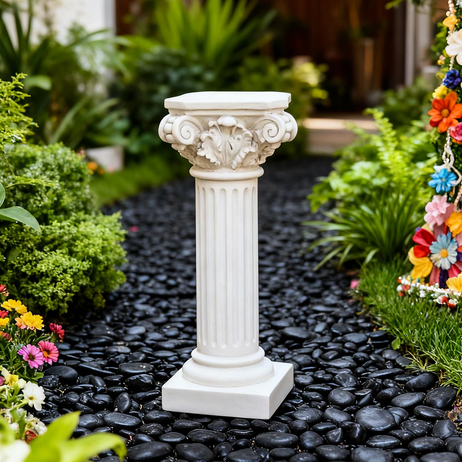 Generico Piedistallo a Colonna Romana Decorativa - Pilastro Romano Colonna Greca | Supporto a Piedistallo in Resina per Piante e Sculture | Decorazione per Feste Compleanni Matrimoni Interno Esterno